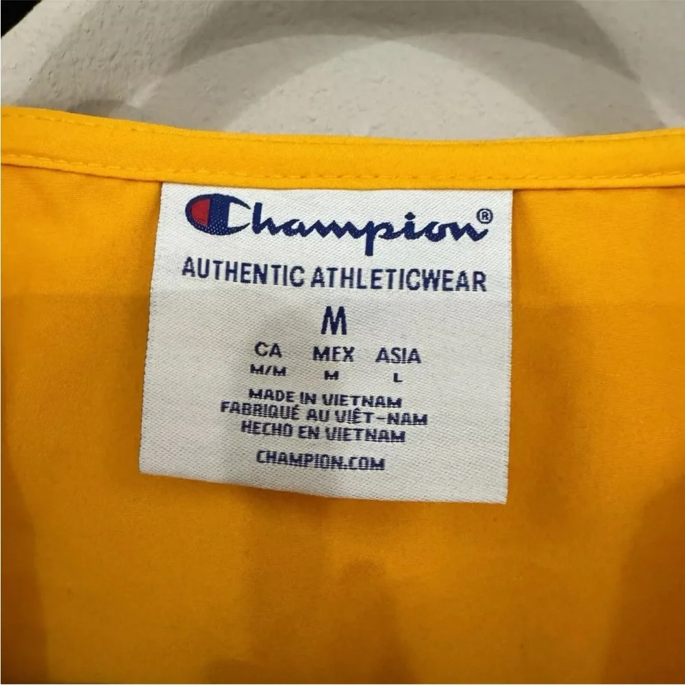 CHAMPION Jacket Men Medium Yellow Water Resistant Waterproof Pullover‎